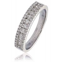 Bague Union Griffes Or gris 18 carats Diamants 0.55 cts