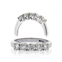 Bague Union Griffes Or gris 18 carats Diamants 0.20 cts