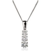 Pendentif Gouttes Chute Or gris 18 carats Diamants 0.50 cts