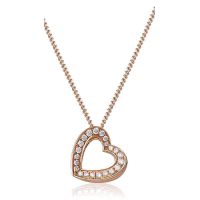 Pedentif Coeur Or rose 18 carats Diamants 0.20 cts