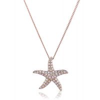 Pedentif Etoile De Mer Or rose 18 carats Diamants 0.25 cts