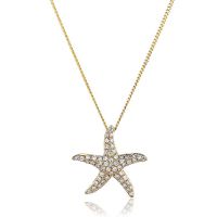 Pedentif Etoile De Mer Or jaune 18 carats Diamants 0.25 cts