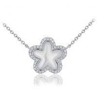 Pendentif Etoile Classique Or gris 18 carats Diamants 0.20 cts