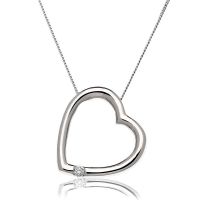 Pendentif Or gris 9 carats Diamants 0.05 cts