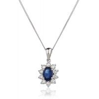 Pendentif Or gris 18 carats Diamants 0.90 cts