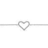 Bracelet Coeur Or gris 18 carats Diamants 0.12 cts