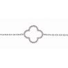 Bracelet Trèfle Or gris 18 carats Diamants 0.20 cts