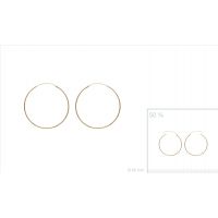 Boucles d'oreilles Plaqué Or Créoles 1.5x60mm