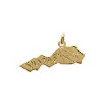 Pendentif Carte Du Maroc Plaqué Or
