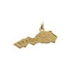Pendentif Carte Du Maroc Plaqué Or