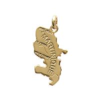 Pendentif Carte Martinique Plaqué Or