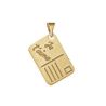 Pendentif Carte Postale Plaqué Or
