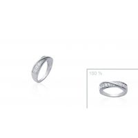 Bague Femme Courbes Oxyde Argent 925 Rhodié