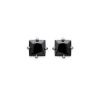 Boucles d'oreilles Oxyde Carrée Argent 925/1000 Rhodié