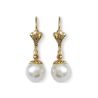 Boucles d'oreilles Pendantes imitation Perle Plaqué Or