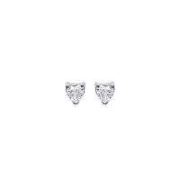 Boucles d'oreilles OZ Coeur Argent 925/1000 Rhodié