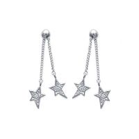 Boucles d'oreilles Etoiles Pendantes OZ Argent 925/1000 Rhodié