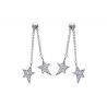 Boucles d'oreilles Etoiles Pendantes OZ Argent 925/1000 Rhodié