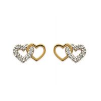 Boucles d'oreilles Coeurs OZ Plaqué Or Rhodié