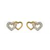 Boucles d'oreilles Coeurs OZ Plaqué Or Rhodié