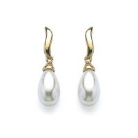 Boucles d'oreilles Pendantes imitation Perle Plaqué Or