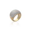 Bague Coupole Oxyde Plaqué Or Rhodié