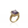 Bague Couleur Amethiste Griffes Plaqué Or Rhodié