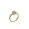Bague Couleur Pierre Bleu Clair Plaqué Or