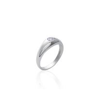 Bague Jonc Anglais Oxyde Argent 925/1000 Rhodié