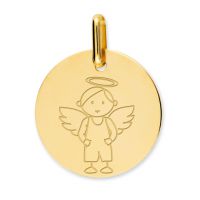 MEDAILLE ANGE GARCON 16MM OR 18 CARATS