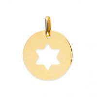 MEDAILLE ETOILE AJOUREE 15MM 18 CARATS