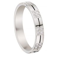 ALLIANCE SERTI PAVE 16 DIAMANTS 18 CARATS LARGEUR 3.5