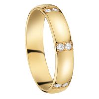 ALLIANCE SERTI GRAIN 12 DIAMANTS 18 CARATS LARGEUR 4.5