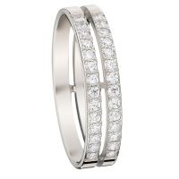 ALLIANCE SERTI GRAIN 28 DIAMANTS 18 CARATS LARGEUR 4.5