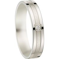 ALLIANCE SERTI GRAIN 1 DIAMANT 18 CARATS LARGEUR 4