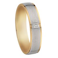 ALLIANCE 2ORS 2 DIAMANTS 18 CARATS LARGEUR 4.5