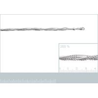 Bracelet 5 rangs Argent 925/1000 Rhodié
