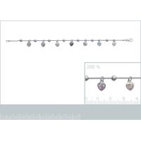 Bracelet Coeur Pierre Argent 925/1000 Rhodié