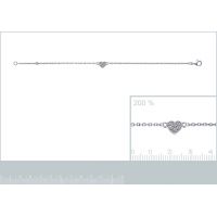 Bracelet Coeur OZ Argent 925/1000 Rhodié