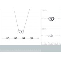 Bracelet Coeur Entrelacé Pierre Argent 925/1000 Rhodié