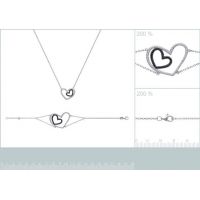 Bracelet Coeur Entrelacé PS Argent 925/1000 Rhodié