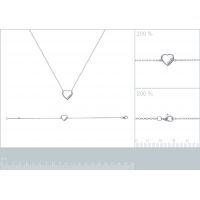 Bracelet Coeur OZ Argent 925/1000 Rhodié