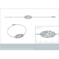 Bracelet Dentelle OZ Argent 925/1000 Rhodié