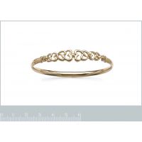 Bracelet Rigide Coeurs Plaqué Or