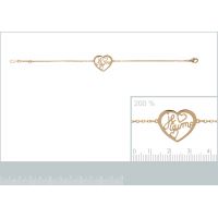 Bracelet Coeur Je t'aime Plaqué Or