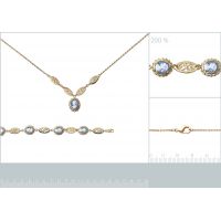 Bracelet Plaqué Or Camée Bleu