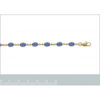 Bracelet Pierre CRISTAL Bleu Plaqué Or