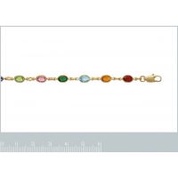 collier Pierre CRISTAL Multicolore Plaqué Or