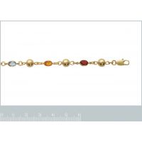 Bracelet Pierre CRISTAL Multicolore Plaqué Or