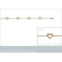 Bracelet Coeurs OZ Plaqué Or Rhodié